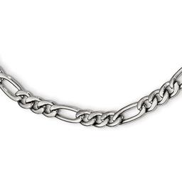 Mens Gentlemen's Classics(tm) Polished Figaro Steel Chain Necklace