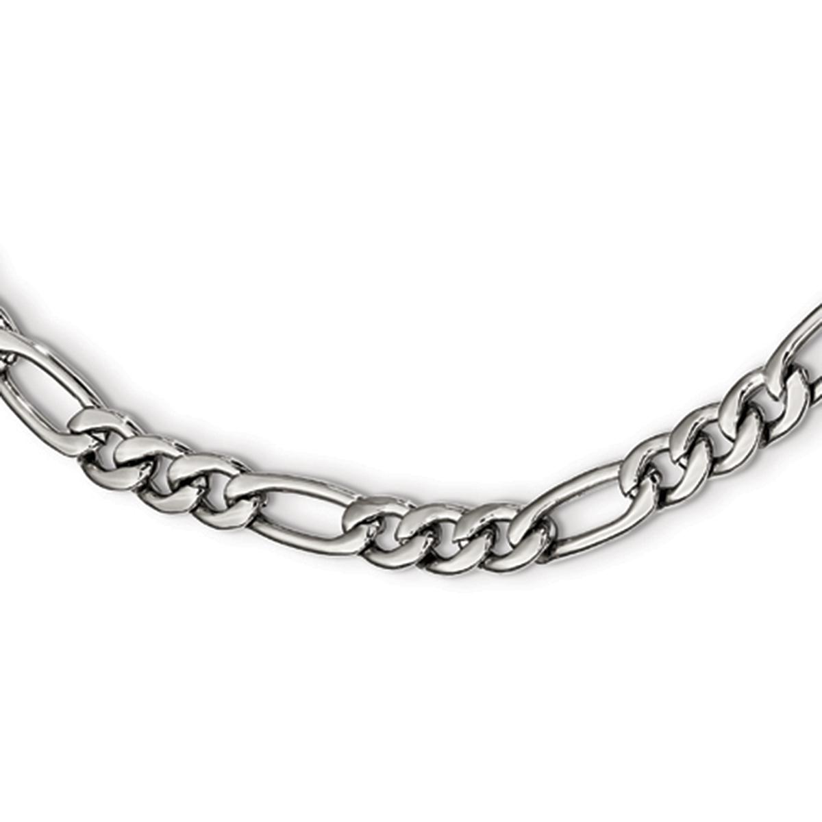 Mens Gentlemen's Classics(tm) Polished Figaro Steel Chain Necklace