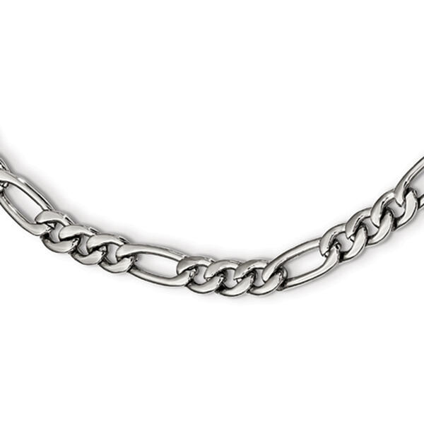 Mens Gentlemen's Classics&#40;tm&#41; Polished Figaro Steel Chain Necklace - image 