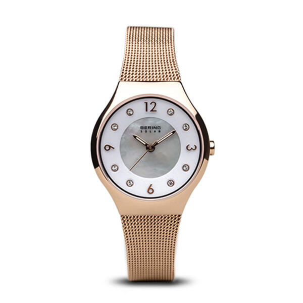 Womens BERING Solar Collection Rose Gold Watch - 14427-366 - image 