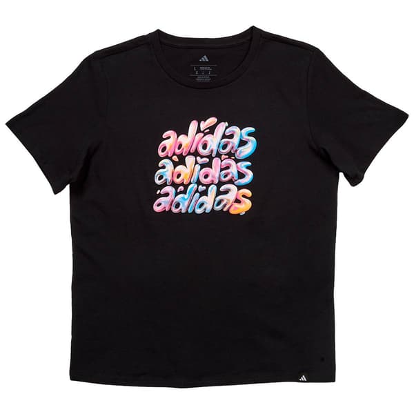 Girls (7-16) adidas(R) Bubble Oil Spill Short Sleeve Sporty Tee - image 