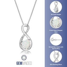 Gemminded Sterling Silver 6mm Heart Created Opal Pendant