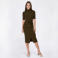Womens Nina Leonard Elbow Sleeve Mock Neck Rib Sweater Skirt Set - image 1