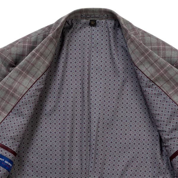 Mens Allyn St. George Plaid Sport Coat - Grey