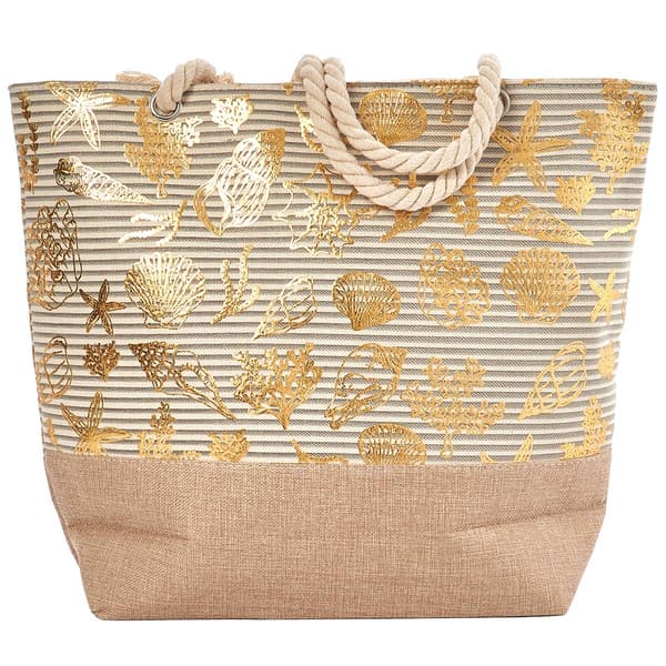Renshun Metallic Shells Beach Tote