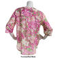 Petites Preswick & Moore&#174; Elbow Sleeve Tropical Button Blouse - image 2