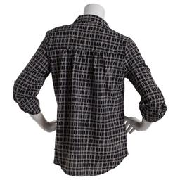 Womens Notations Geometric Equipment Casual Button Down