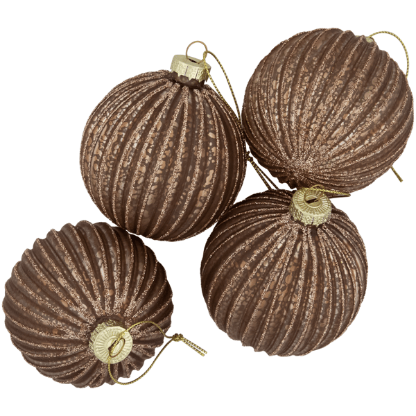 Northlight 4ct. Champagne Glittered Glass Christmas Ornaments