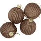 Northlight 4ct. Champagne Glittered Glass Christmas Ornaments - image 5