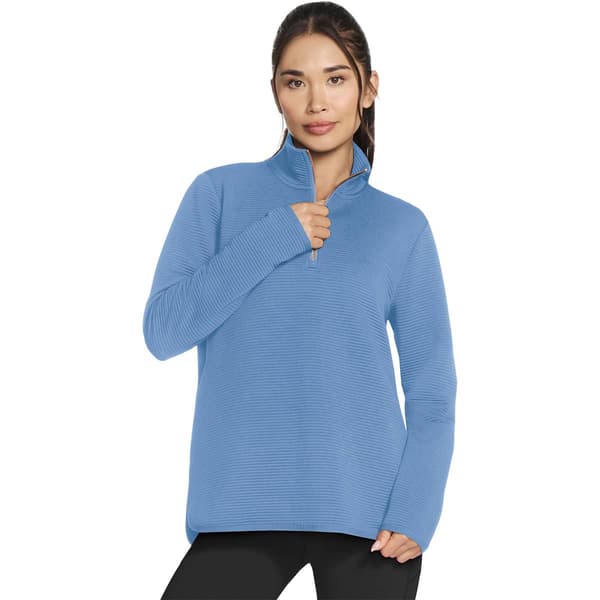Womens Skechers Soft Ottoman Quarter Zip Pullover Sweatshirt - image 