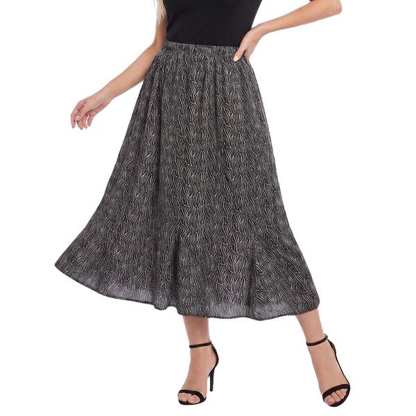 Petite NY Collection Pull On Printed Hacchi Skirt - Zebra - image 