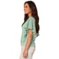 Womens Democracy Flutter Sleeve Eyelet Floral Lace Blouse - image 4