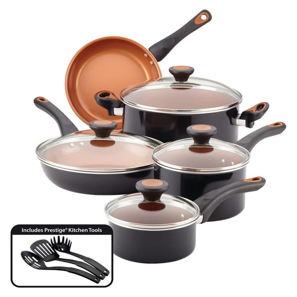 Farberware&#40;R&#41; 12pc. Glide&#40;tm&#41; Copper Ceramic Nonstick Cookware Set