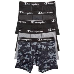 Mens Champion(R) 5pk. Performance Boxer Briefs - Grey/Black