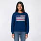 Juniors No Comment Fleece Americana Raw Edge Sweatshirt - image 1