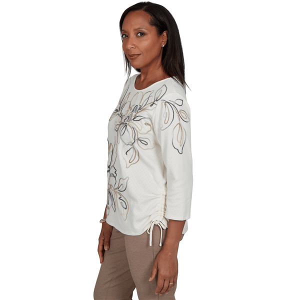 Womens Alfred Dunner Regent Street Floral Soutache Blouse