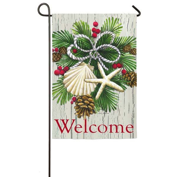 Evergreen Costal Christmas Garden Flag - image 