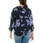 Womens Zac & Rachel Long Roll Tab Sleeve Floral Blouse - image 2