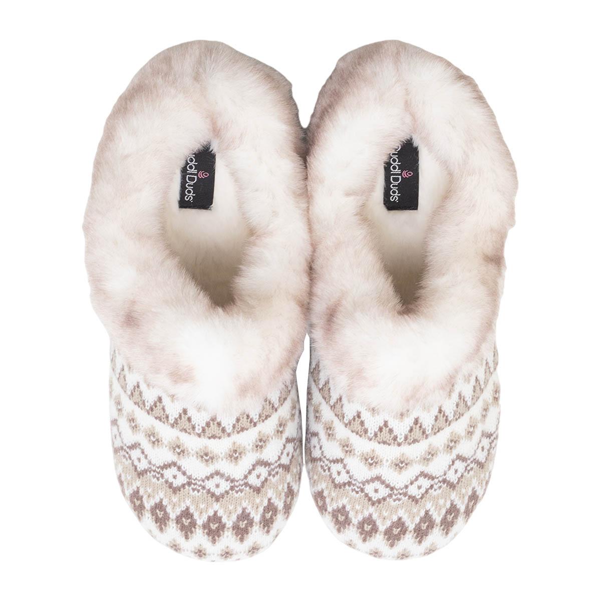 Womens Cuddl Duds® Fair Isle Knit Clog Slippers
