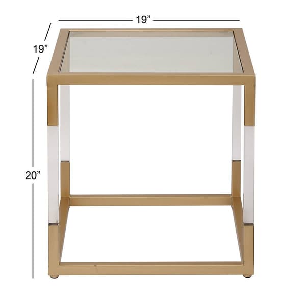 9th & Pike® Gold Modern Acrylic Accent Table