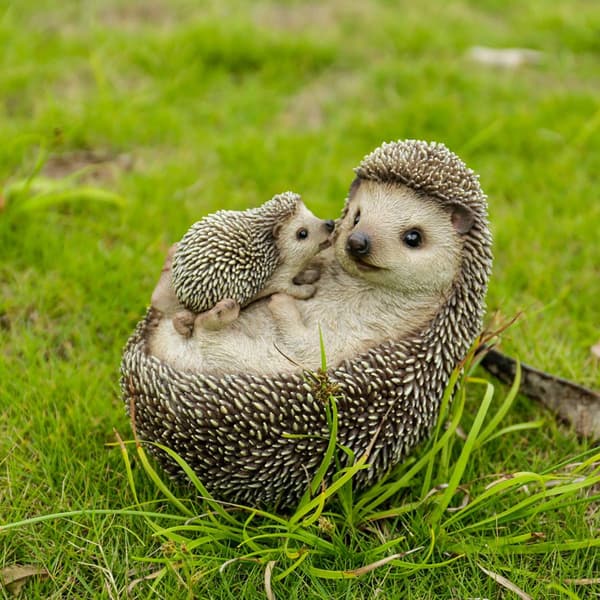 Hi-Line Gift Mother &amp; Baby Hedgehogs Garden Statue