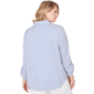 Plus Size Ruby Rd. Set Sail 3/4 Sleeve Knot Front Stripe Blouse - image 2