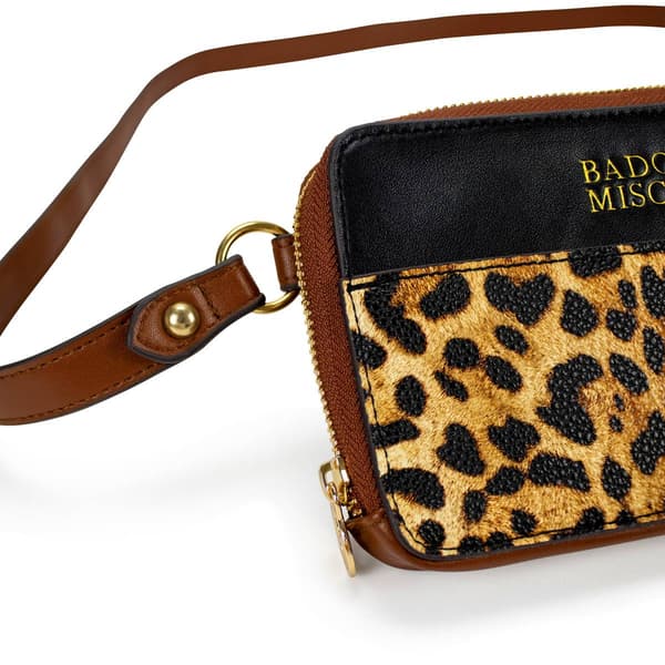 Badgley Mischka Leopard Vegan Leather Pouch Belt Bag