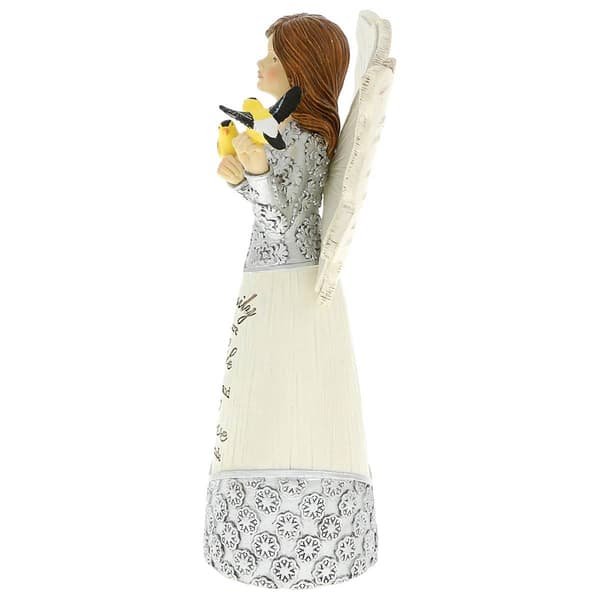 Pavilion Elements Family Angel Figurine with Goldfinches