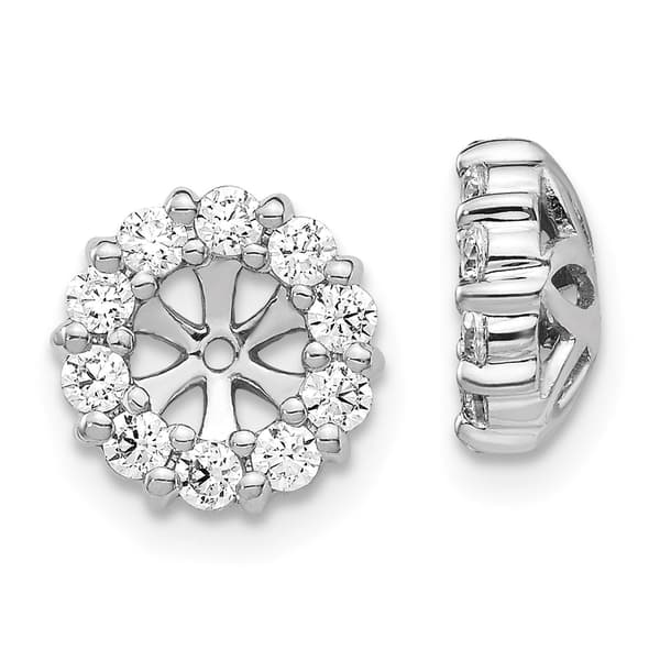 Diamond Classics&#40;tm&#41; White Gold 9mm Round Earring Jackets - image 