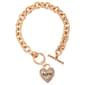 Guess Gold IG Crystal Heart Logo Charm Bracelet - image 1