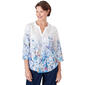 Womens Alfred Dunner In Full Bloom Butterfly Border Jacquard Top - image 1
