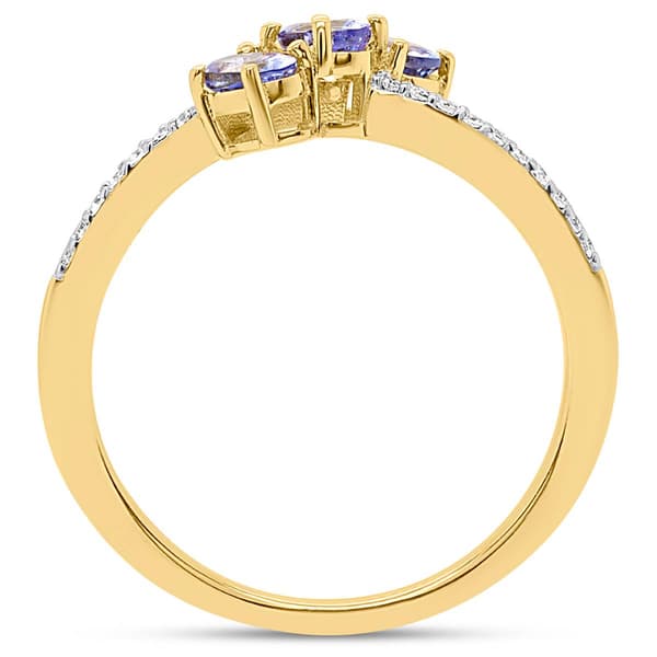 Gemstone Classics™ Oval Shape Tanzanite/White Topaz 3-Stone Ring