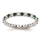 Pure Fire 14kt. White Gold Lab Created Emerald Eternity Band - image 1