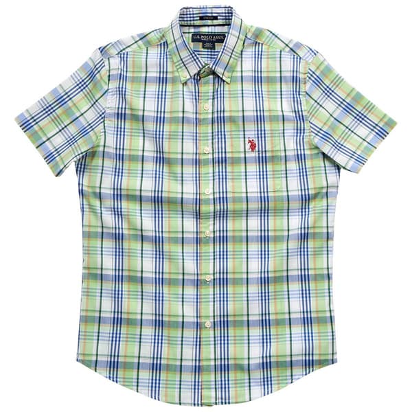 Mens U.S. Polo Assn.(R) Plaid Woven Button Down Shirt