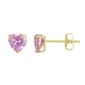 10kt. Gold 6mm Heart Shaped Cubic Zirconia Stud Earrings - image 1