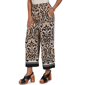 Womens Ruby Rd. Tropical Noir Pull On Damask Wide Leg Pants - image 3