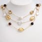 Ashley Cooper(tm) Shiny Gold-Tone  3 Row Mixed Bead & Stone Necklace - image 1