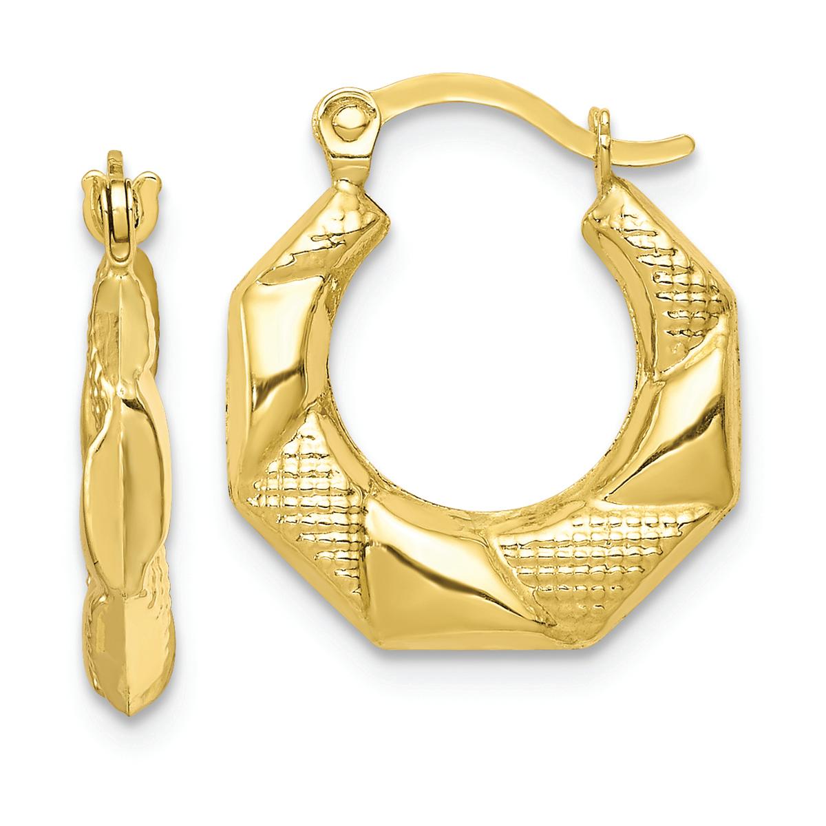 Gold Classics™ 10kt. Textured Scalloped Hollow Hoop...