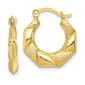 Gold Classics(tm) 10kt. Textured Scalloped Hollow Hoop Earrings - image 1