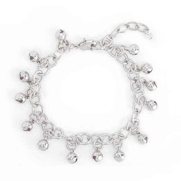 Silver-Plated Dangling Bells Charm Bracelet - image 