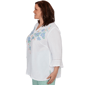 Plus Size Alfred Dunner Caribbean Blues 3/4 Flounce Sleeve Blouse - image 4