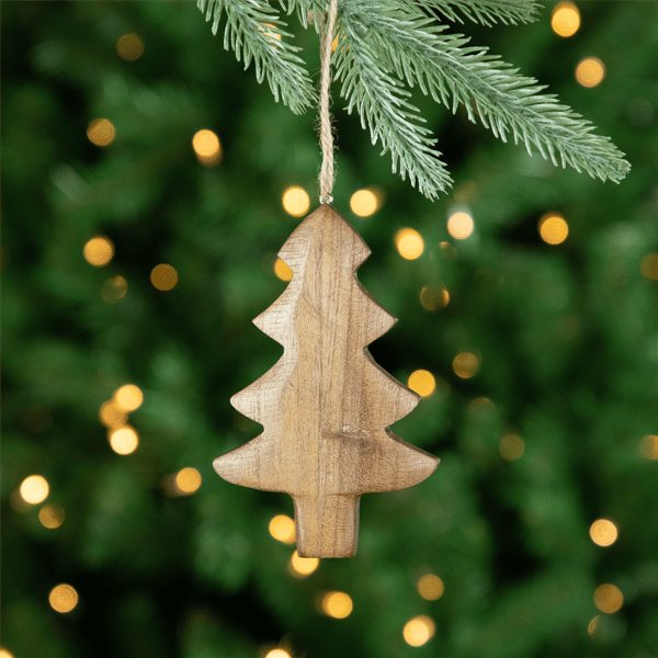 Northlight Tree & Star Wooden Christmas Ornaments - Set of 2