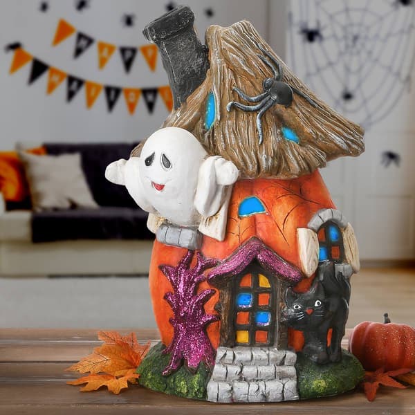 National Tree 18in. Pumpkin LED Haunted House