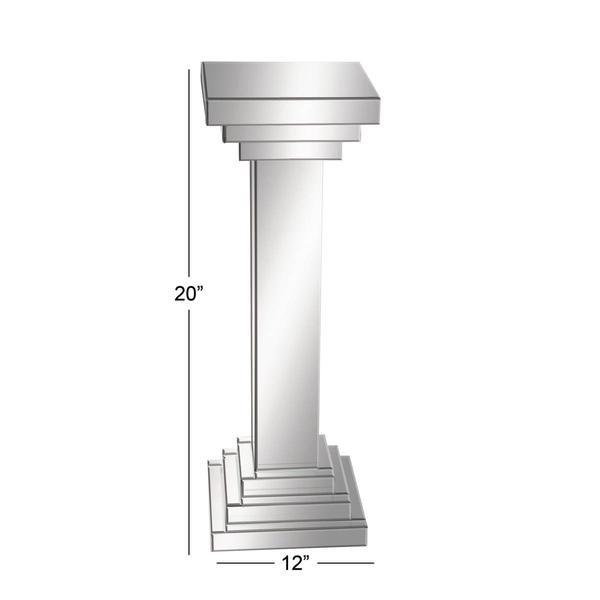 9th & Pike® Silver Wood Glam Pedestal Table