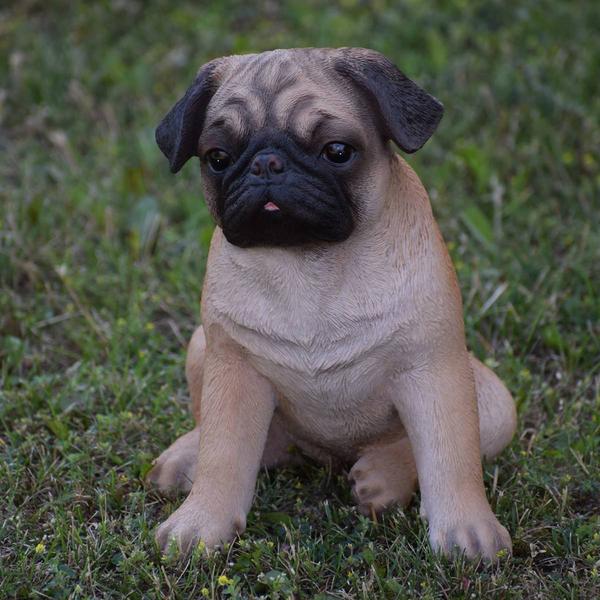 Hi-Line Gift Sitting Pug Garden Statue
