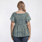 Juniors Plus Angie Floral Smock V Front Peasant Top - image 2