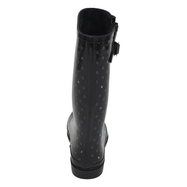 Womens Fifth & Luxe Tall Faux Fur Lined Rain Boots - Black/Multi