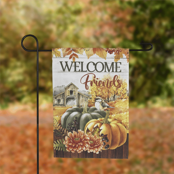 Northlight "Welcome Friends" Fall Harvest Garden Flag