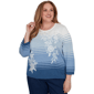 Plus Size Alfred Dunner Tuscany Ombre Stripe Floral Sweater - image 1
