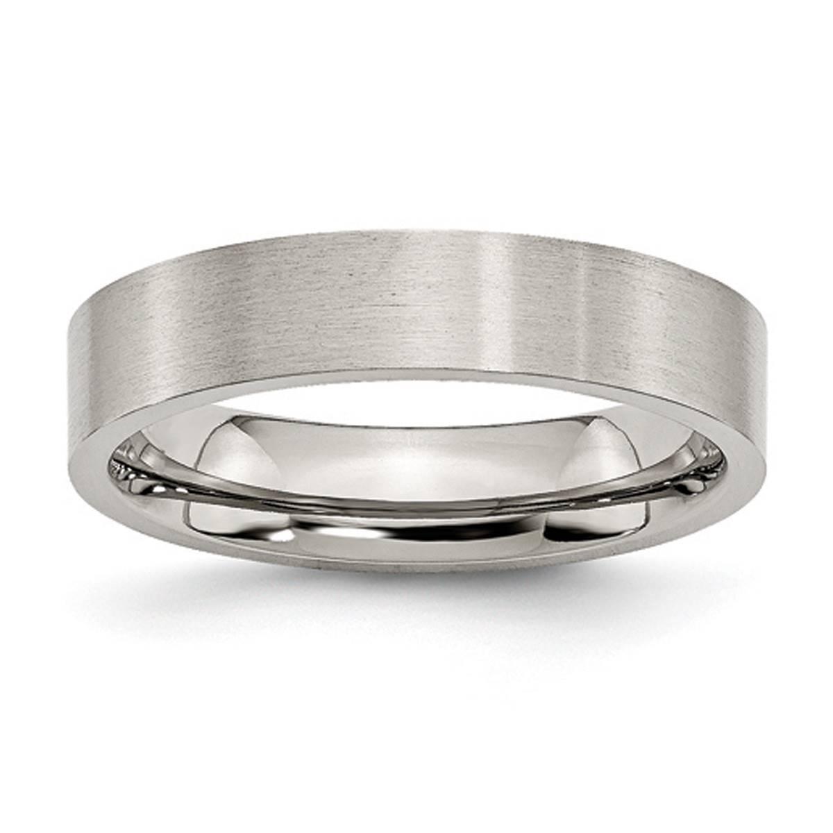 Mens Gentlemen’s Classics™ 5mm Flat Silver Brushed...
